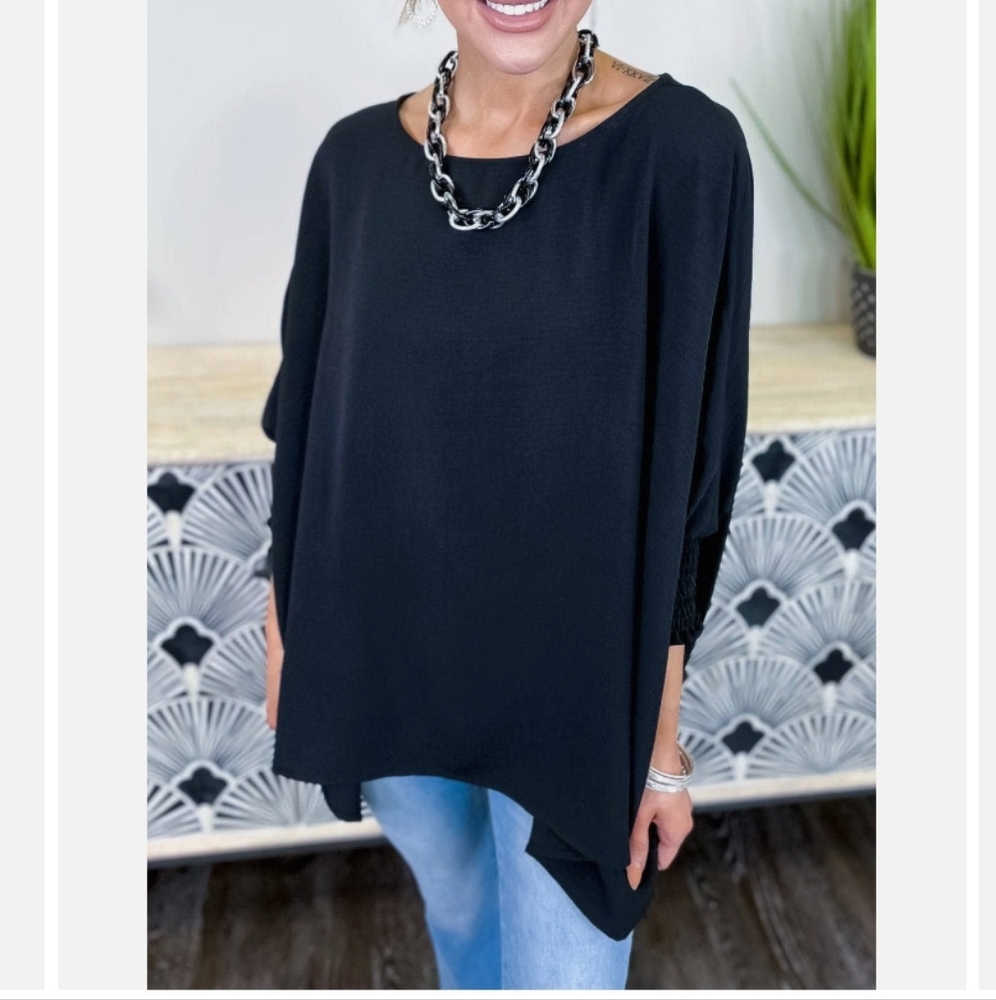 New York and Co navy blue poncho sweater